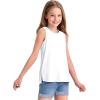 imageKEREDA Girls Tank Tops Flowy Loose Fit Sleeveless Shirts Basic Casual Summer Tunic TopsWhite