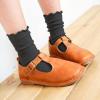 imageKEREDA Ruffle Socks for Girls School Uniform Slouch Crew Socks Kids 6 PairsBlack