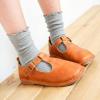 imageKEREDA Ruffle Socks for Girls School Uniform Slouch Crew Socks Kids 6 PairsGrey