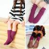 imageKEREDA Ruffle Socks for Girls School Uniform Slouch Crew Socks Kids 6 PairsMulticolor1