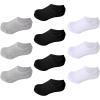 imageKEREDA 10 Pairs Kids No Show Socks Non Slip Low Cut Cotton SocksWhiteblackgrey