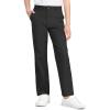 imageKEREDA Boys School Uniform Pants Flat Front Dress Pants Twill Pull on Adjustable Waist PantBlack