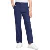 imageKEREDA Boys School Uniform Pants Flat Front Dress Pants Twill Pull on Adjustable Waist PantNavy