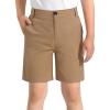 imageKEREDA Boys Uniform Shorts Elastic Waist Kids Golf Dress Preppy School Shorts with PocketsCamel