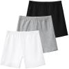 imageKEREDA Girls Bike Shorts Cotton Cartwheel Dance Under Dress Shorts for Kids 3 PackBlackwhitegrey