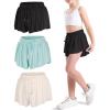 imageKEREDA Girls Flowy ShortsButterfly Shorts for Teen Girls with Spandex Liner 2in1 for RunningGymAthleticWorkout123PackBlackcreamlight Green