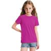 imageKEREDA Girls Shirts Short Sleeve Soft Cotton TShirts Plain Tees Tops Clothes for KidsAmaranth