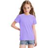 imageKEREDA Girls Shirts Short Sleeve Soft Cotton TShirts Plain Tees Tops Clothes for KidsLight Purple
