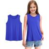 imageKEREDA Girls Tank Tops Flowy Loose Fit Sleeveless Shirts Basic Casual Summer Tunic TopsBlue