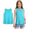 imageKEREDA Girls Tank Tops Flowy Loose Fit Sleeveless Shirts Basic Casual Summer Tunic TopsGreen
