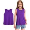 imageKEREDA Girls Tank Tops Flowy Loose Fit Sleeveless Shirts Basic Casual Summer Tunic TopsPurple