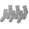imageKEREDA Ruffle Socks for Girls School Uniform Slouch Crew Socks Kids 6 PairsGrey