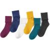 imageKEREDA Ruffle Socks for Girls School Uniform Slouch Crew Socks Kids 6 PairsMulticolor1