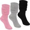 imageKEREDA Slouch Socks Women Knee High Scrunch Scrunchie Socks 3 Pairs Size 611Blackgreypink