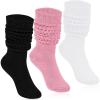imageKEREDA Slouch Socks Women Knee High Scrunch Scrunchie Socks 3 Pairs Size 611Blackwhitepink