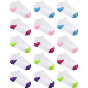 imageKEREDA 15 Pairs Kids Ankle Socks Boys Girls Half Cushion Low Cut Athletic SocksMulticolor01