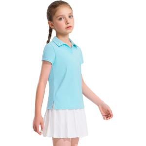imageKEREDA Girls Polo Shirts Golf Tennis School Uniform Short Sleeve T Shirts VNeck Collared Quick Dry TopsGreen