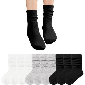 imageKEREDA Little Kids Girls Slouch Crew Socks Toddler Cotton Dress Sock 015 YearsMulticolor6