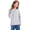 imageKEREDA 3 Pack Girls Long Sleeve Shirts Cotton TShirts Kids Crewneck Basic Plain Tees Tops for Teen GirlsGreydeep Purplewatermelon