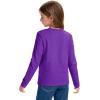 imageKEREDA 3 Pack Girls Long Sleeve Shirts Cotton TShirts Kids Crewneck Basic Plain Tees Tops for Teen GirlsGreydeep Purplewatermelon