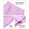 imageKEREDA Cargo Pants for Girls Baggy Joggers Pants Kids Clothes with Pockets 614YLight Purple