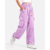 imageKEREDA Cargo Pants for Girls Baggy Joggers Pants Kids Clothes with Pockets 614YLight Purple