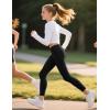 imageKEREDA Girls Athletic Leggings V Cross Yoga Pants Teen Girls with Pocket for WorkoutGymRunningDanceBlack