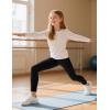 imageKEREDA Girls Athletic Leggings V Cross Yoga Pants Teen Girls with Pocket for WorkoutGymRunningDanceBlack