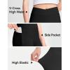 imageKEREDA Girls Athletic Leggings V Cross Yoga Pants Teen Girls with Pocket for WorkoutGymRunningDanceBlack
