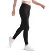 imageKEREDA Girls Athletic Leggings V Cross Yoga Pants Teen Girls with Pocket for WorkoutGymRunningDanceBlack