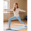 imageKEREDA Girls Athletic Leggings V Cross Yoga Pants Teen Girls with Pocket for WorkoutGymRunningDanceBlue
