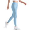 imageKEREDA Girls Athletic Leggings V Cross Yoga Pants Teen Girls with Pocket for WorkoutGymRunningDanceBlue