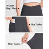 imageKEREDA Girls Athletic Leggings V Cross Yoga Pants Teen Girls with Pocket for WorkoutGymRunningDanceDeep Grey