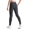 imageKEREDA Girls Athletic Leggings V Cross Yoga Pants Teen Girls with Pocket for WorkoutGymRunningDanceDeep Grey