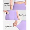 imageKEREDA Girls Athletic Leggings V Cross Yoga Pants Teen Girls with Pocket for WorkoutGymRunningDanceLight Purple