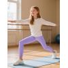 imageKEREDA Girls Athletic Leggings V Cross Yoga Pants Teen Girls with Pocket for WorkoutGymRunningDanceLight Purple