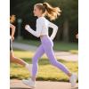 imageKEREDA Girls Athletic Leggings V Cross Yoga Pants Teen Girls with Pocket for WorkoutGymRunningDanceLight Purple