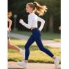 imageKEREDA Girls Athletic Leggings V Cross Yoga Pants Teen Girls with Pocket for WorkoutGymRunningDanceNavy