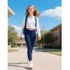 imageKEREDA Girls Athletic Leggings V Cross Yoga Pants Teen Girls with Pocket for WorkoutGymRunningDanceNavy
