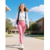 imageKEREDA Girls Athletic Leggings V Cross Yoga Pants Teen Girls with Pocket for WorkoutGymRunningDancePink
