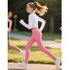 imageKEREDA Girls Athletic Leggings V Cross Yoga Pants Teen Girls with Pocket for WorkoutGymRunningDancePink
