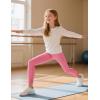 imageKEREDA Girls Athletic Leggings V Cross Yoga Pants Teen Girls with Pocket for WorkoutGymRunningDancePink
