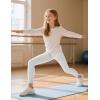 imageKEREDA Girls Athletic Leggings V Cross Yoga Pants Teen Girls with Pocket for WorkoutGymRunningDanceWhite