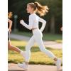 imageKEREDA Girls Athletic Leggings V Cross Yoga Pants Teen Girls with Pocket for WorkoutGymRunningDanceWhite