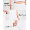 imageKEREDA Girls Athletic Leggings V Cross Yoga Pants Teen Girls with Pocket for WorkoutGymRunningDanceWhite