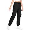imageKEREDA Girls Cargo Pants Jogger Elastic Waist Drawstring with Pockets Uniform Pants Clothes for Teen GirlsBlack