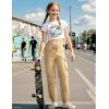 imageKEREDA Girls Cargo Pants Jogger Elastic Waist Drawstring with Pockets Uniform Pants Clothes for Teen GirlsKhaki
