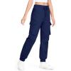 imageKEREDA Girls Cargo Pants Jogger Elastic Waist Drawstring with Pockets Uniform Pants Clothes for Teen GirlsNavy