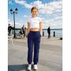 imageKEREDA Girls Cargo Pants Jogger Elastic Waist Drawstring with Pockets Uniform Pants Clothes for Teen GirlsNavy