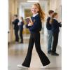 imageKEREDA Girls Flare Leggings Bell Bottoms School Uniform Pants High Waisted Flared Leggings for Teen GirlsBlack